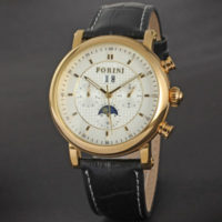 Forini Gold Watch | Men | Genuine Leather Straps