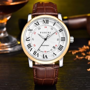 Forini Watches | Bronte | Gold White on Brown