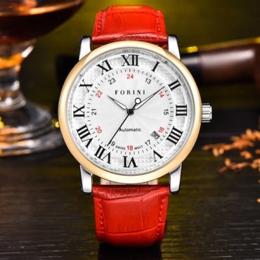 Forini Watches | Bronte | Gold White on Red