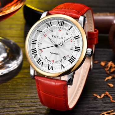 Forini Watches | Bronte | Gold White on Red