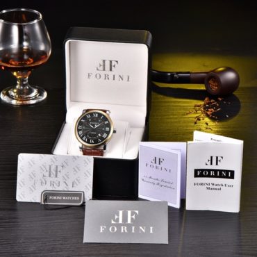 Forini Watches | Bronte | Gold Black on Brown