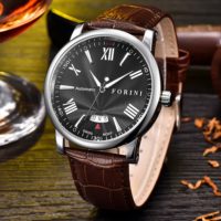 Forini Watches | Keynes | Black Silver on Brown