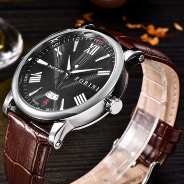 Forini Watches | Keynes | Black Silver on Brown