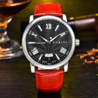 Forini Watches | Keynes | Black Silver on Red
