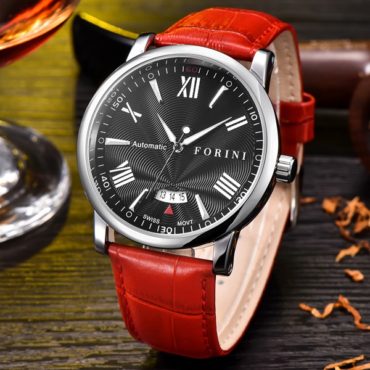 Forini Watches | Keynes | Black Silver on Red