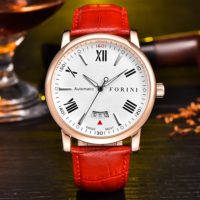 Forini Watches | Keynes | Rose Gold on Red