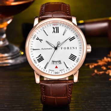 Forini Watches | Keynes | Rose Gold on Brown