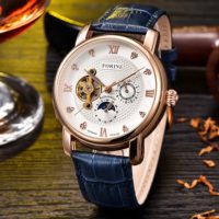 Forini Watches | Tagore | Rose Gold White on Blue