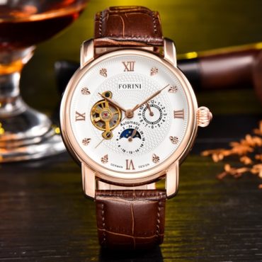 Forini Watches | Tagore | Rose Gold White on Brown