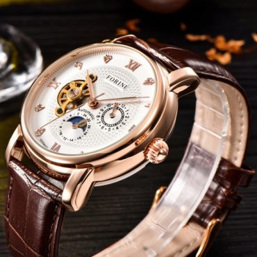 Forini Watches | Tagore | Rose Gold White on Brown