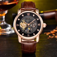 Forini Watches | Tagore | Rose Gold Black on Brown