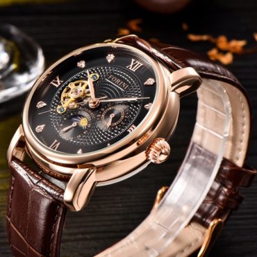 Forini Watches | Tagore | Rose Gold Black on Brown