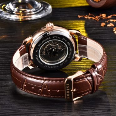 Forini Watches | Tagore | Rose Gold Black on Brown