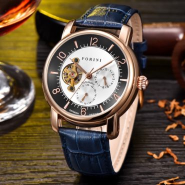 Forini Watches | Ashoka | Rose Gold on Blue