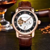 Forini Watches | Ashoka | Rose Gold on Brown