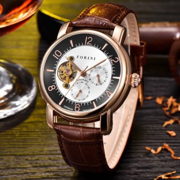 Forini Watches | Ashoka | Rose Gold on Brown