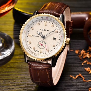 Forini Watches | Rousseau | Gold White on Brown