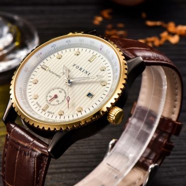 Forini Watches | Rousseau | Gold White on Brown