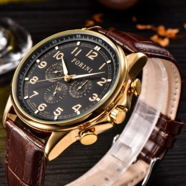 Forini Watches | Krugman | Gold Black on Brown