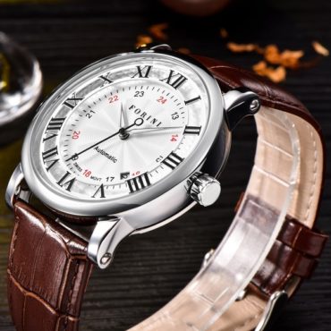 Forini Watches | Bronte | Silver White on brown