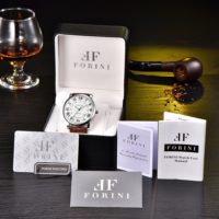 Forini Watches | Bronte | Silver White on brown