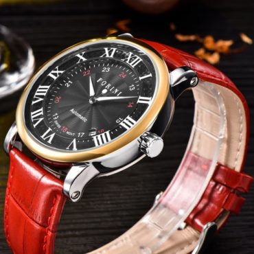 Forini Watches | Bronte | Gold Black on Red