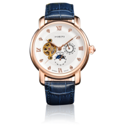 Tagore Rose Gold White on Blue