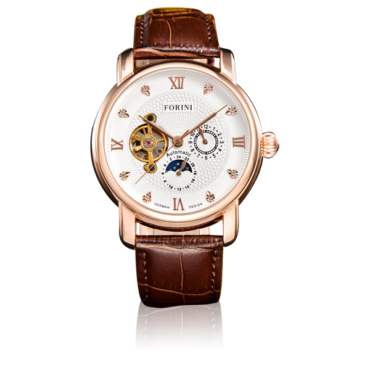 Tagore Rose Gold White on Brown