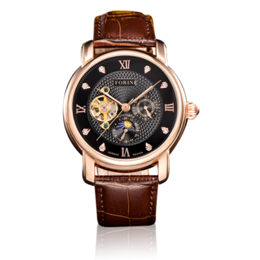 Tagore Rose Gold Black on Brown